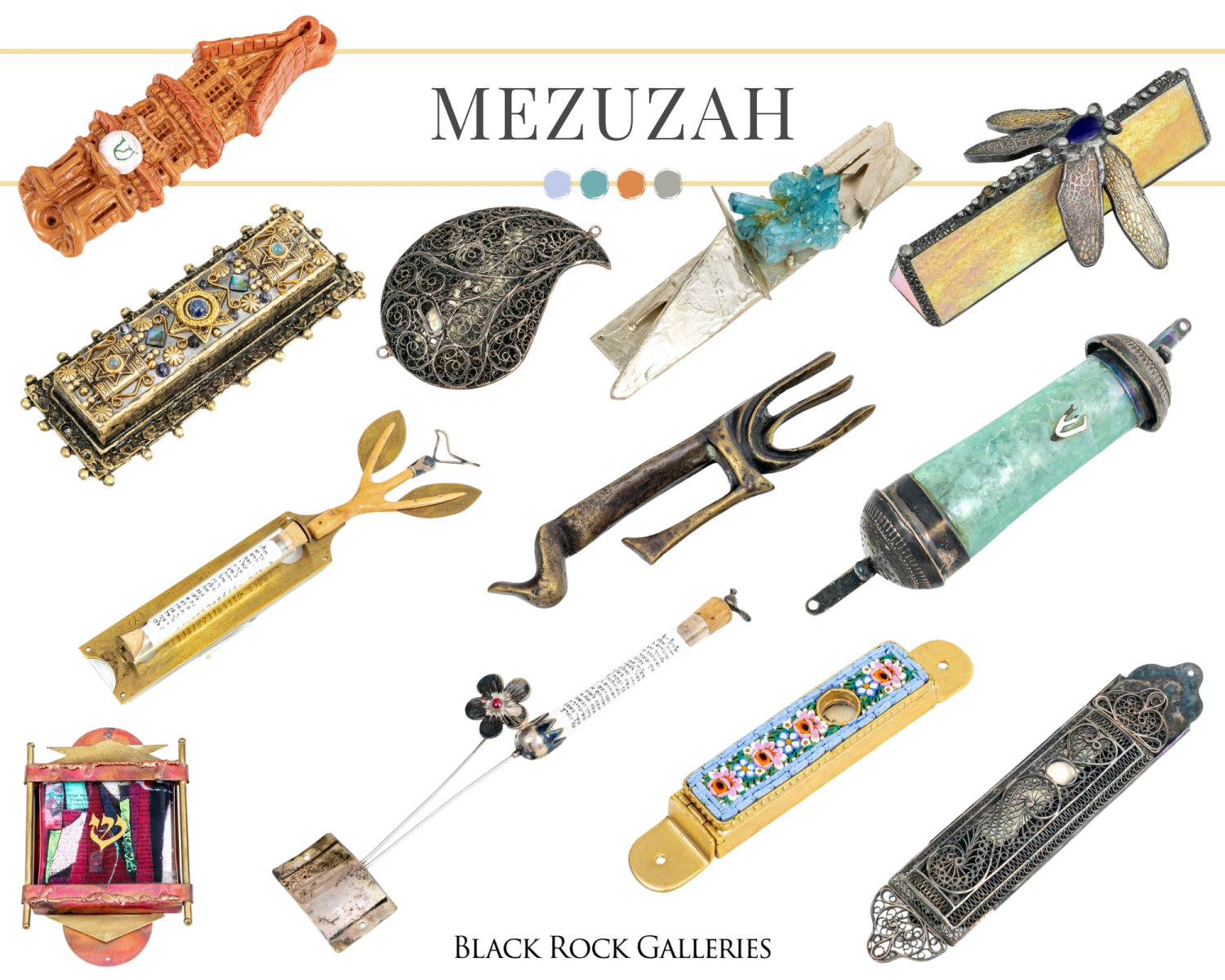 A collection of mezuzahs collected over decades from all over the world.